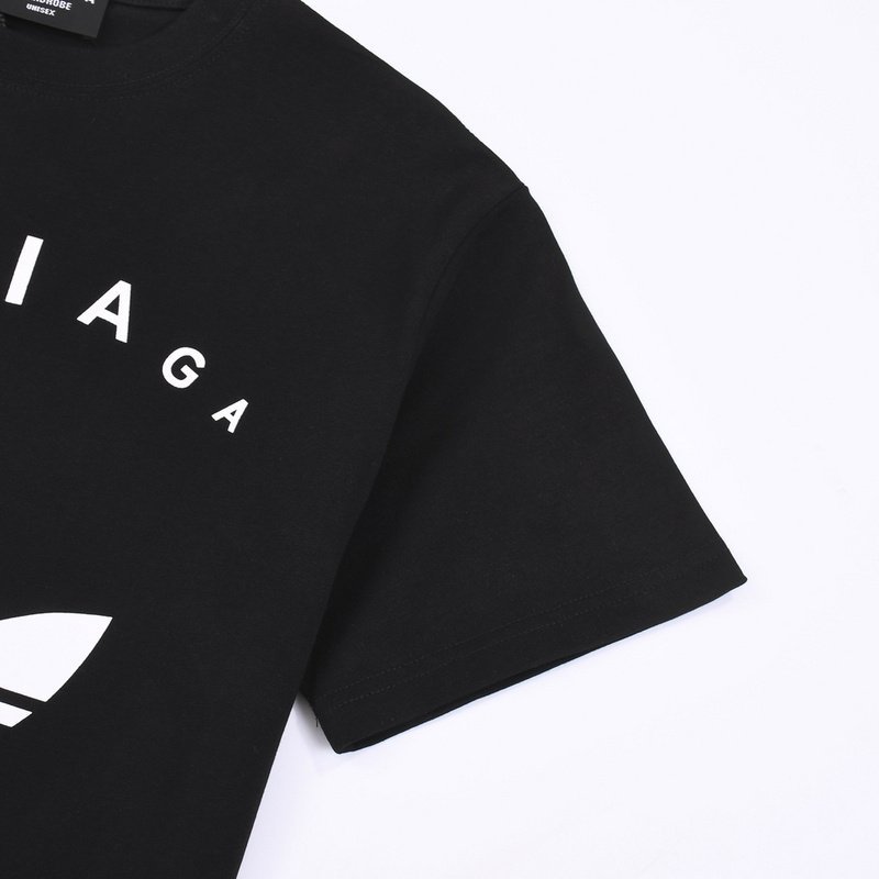 Футболка Balenciaga X Adidas With Text Logo And Emblem "Black" фото № 7