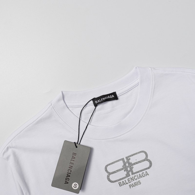Футболка Balenciaga With Small Shiny Logo "White" фото № 3