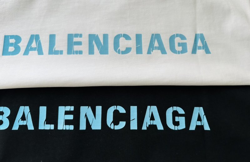 Футболка Balenciaga X Adidas With Blue Logo - Base "Black" фото № 5