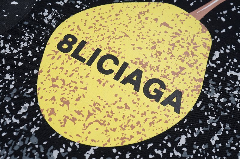 Футболка Balenciaga Ball Pear And Wise Man Print "Black" фото № 3