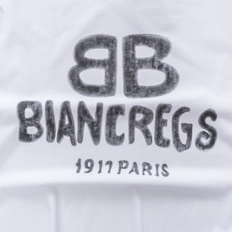Футболка Balenciaga Front Inscription Biancregs "White" фото № 3