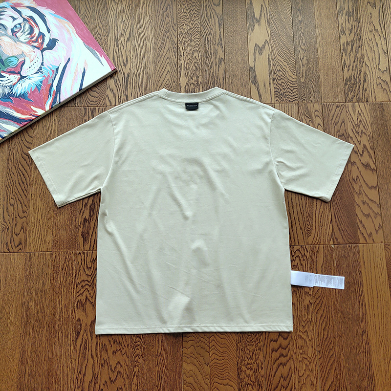 Футболка Balenciaga With Print And Logo "Beige" фото № 2