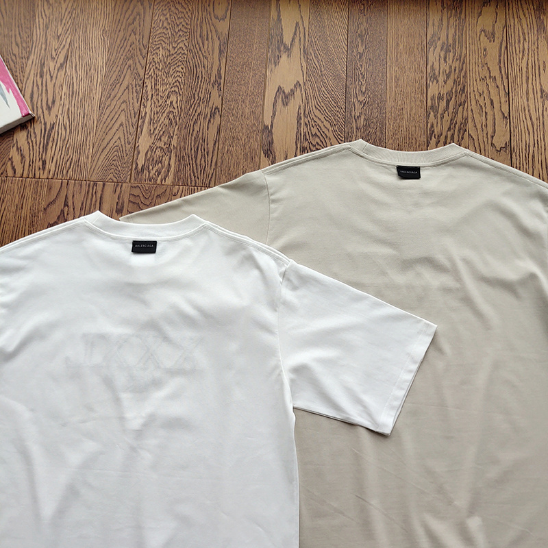 Футболка Balenciaga With Print And Logo "Beige" фото № 4