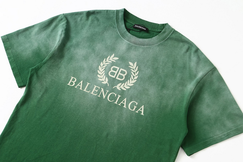 Футболка Balenciaga Laurel Wreath and Logo "Green" фото № 3