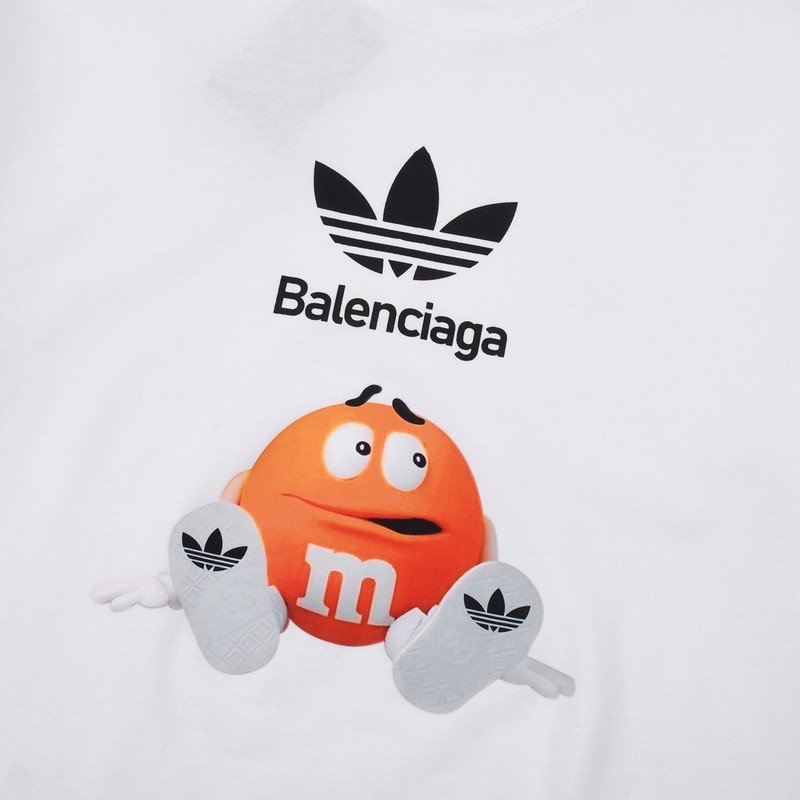 Футболка Balenciaga X Adidas With A Chocolate Candy Print "White" фото № 9