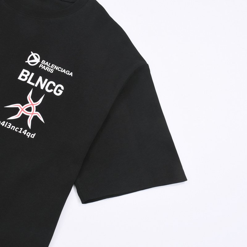Футболка Balenciaga With Different Logos - Print "Black" фото № 7