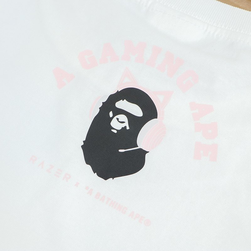 Футболка Bape Ape With Cat Ears Print "White" фото № 5
