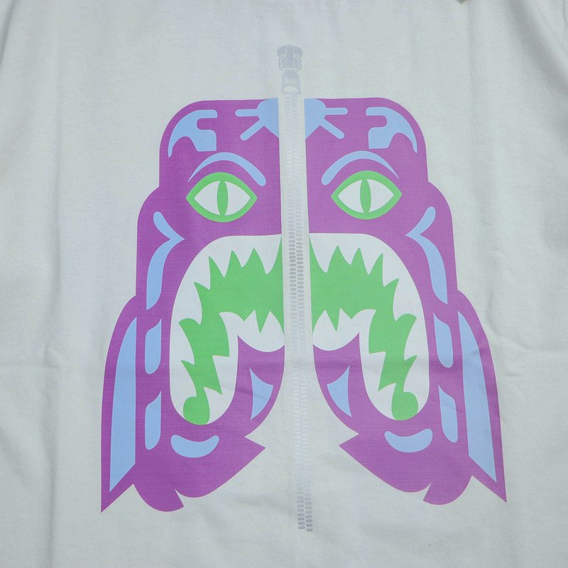 Футболка Bape Zipper Splits Face "White" фото № 4