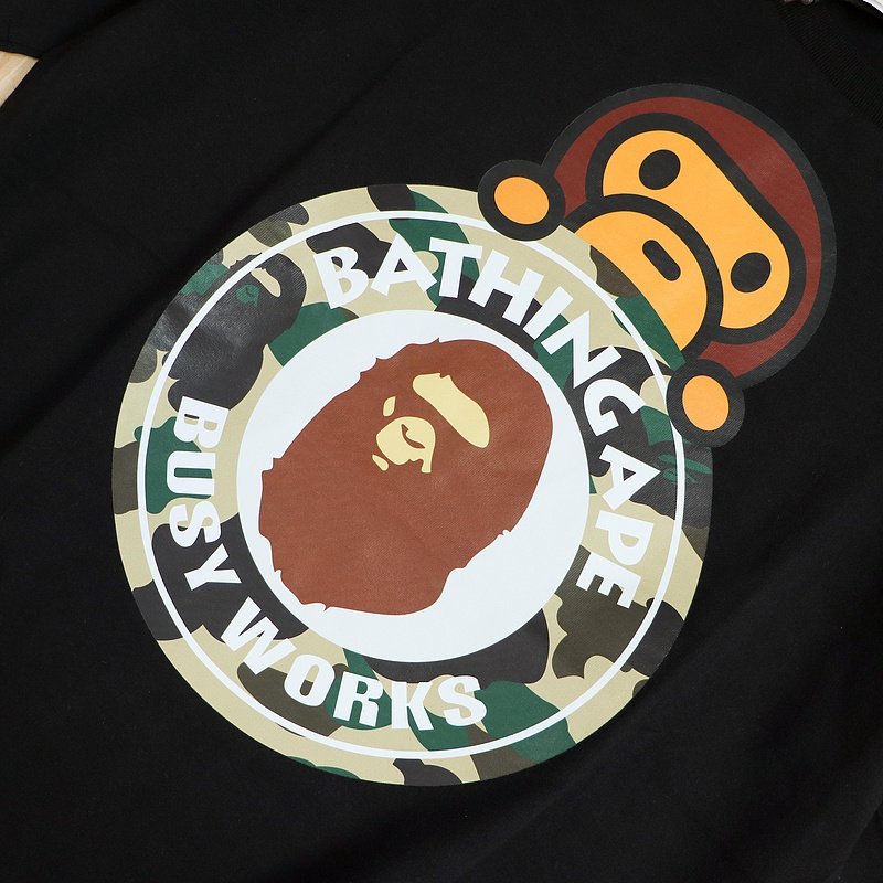 Футболка Bape Monkey Behind Circle With Logo "Black" фото № 4