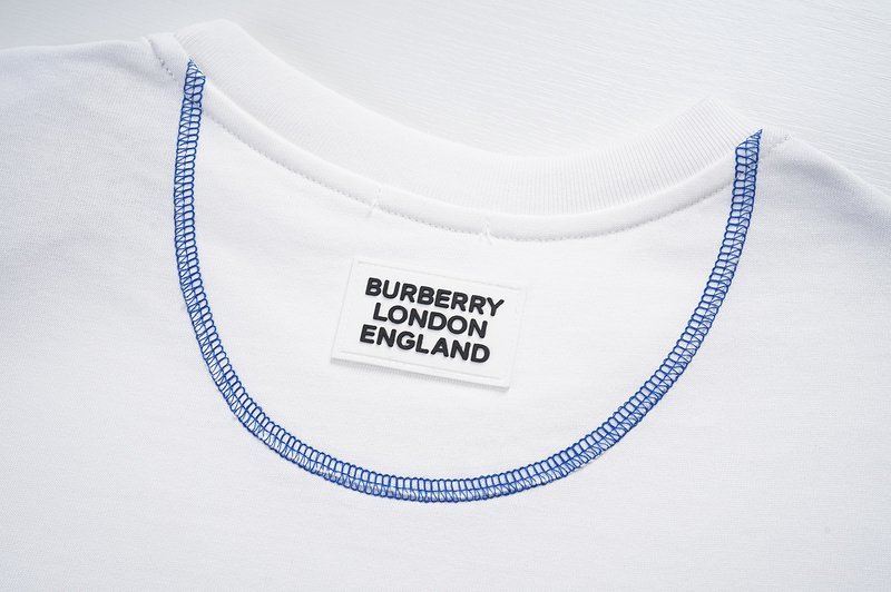 Футболка Burberry With Blue Edging "White" фото № 6
