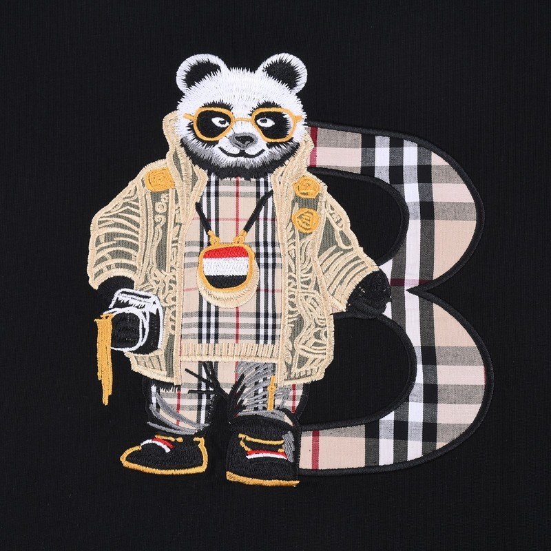 Футболка Burberry Plaid Bear In Glasses "Black" фото № 5