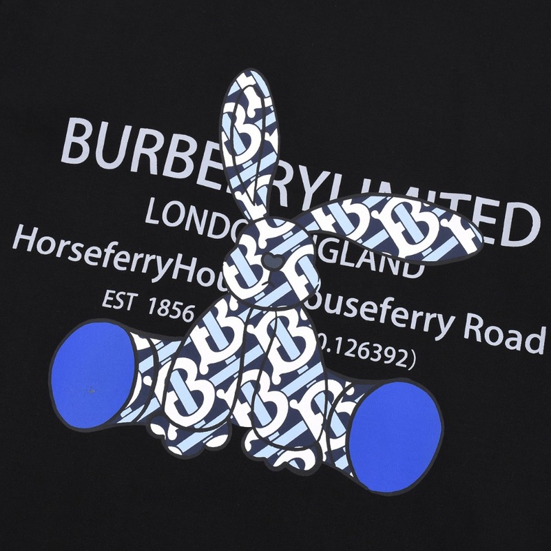 Футболка Burberry With Rabbit Silhouette "Black" фото № 3