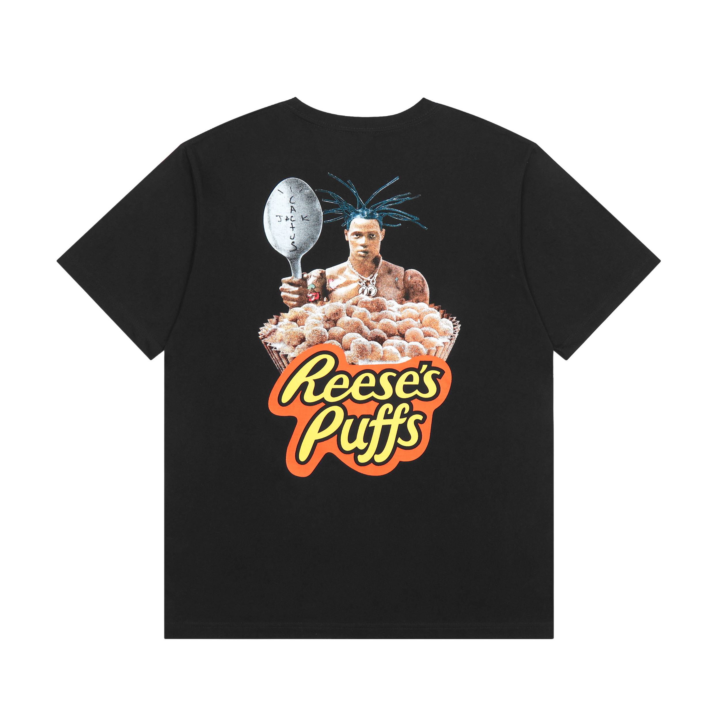 Футболка Cactus Jack Merch Travis Scott Reese’s Puffs "Black" фото № 2