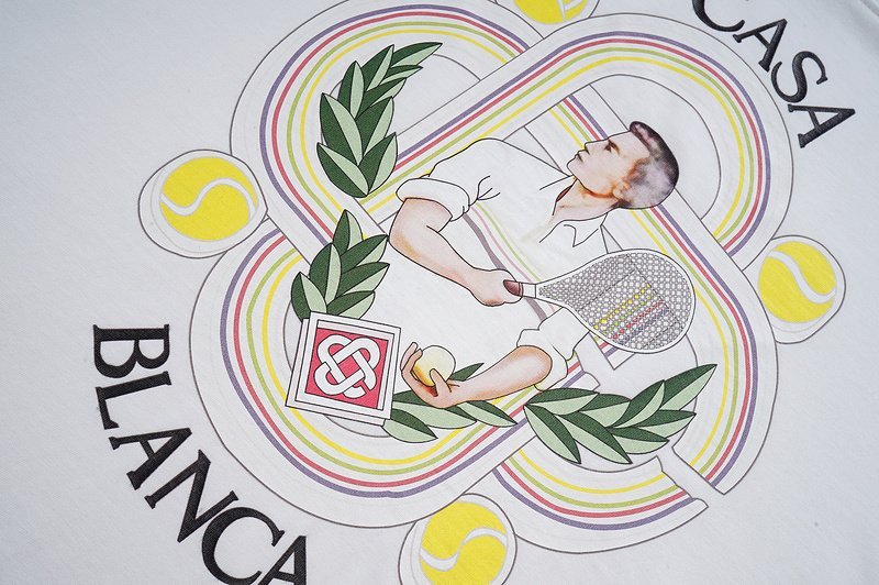 Футболка Casablanca Man With Tennis Racket "White" фото № 4