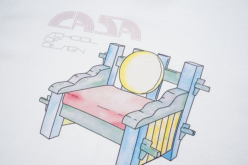 Футболка Casablanca Big Front Print With Wooden Chair "White" фото № 4
