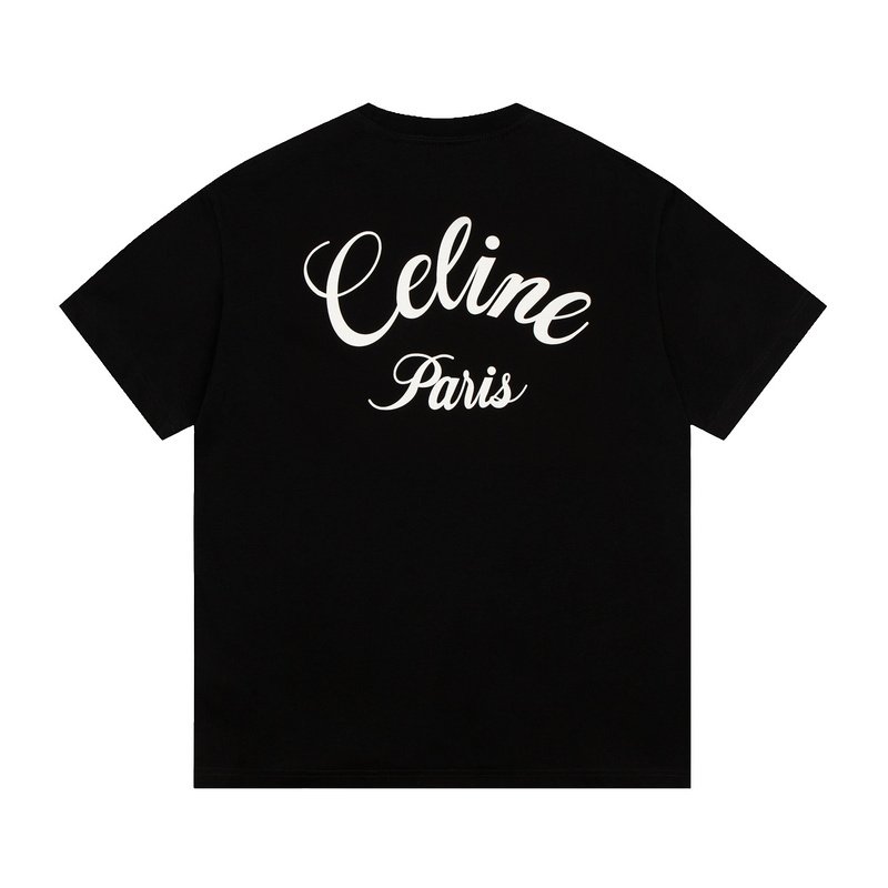Футболка Celine With White Logo Brand "Black" фото № 8