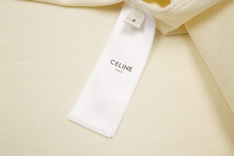 Футболка Celine With Text Logo In The Center "Cream" фото № 2