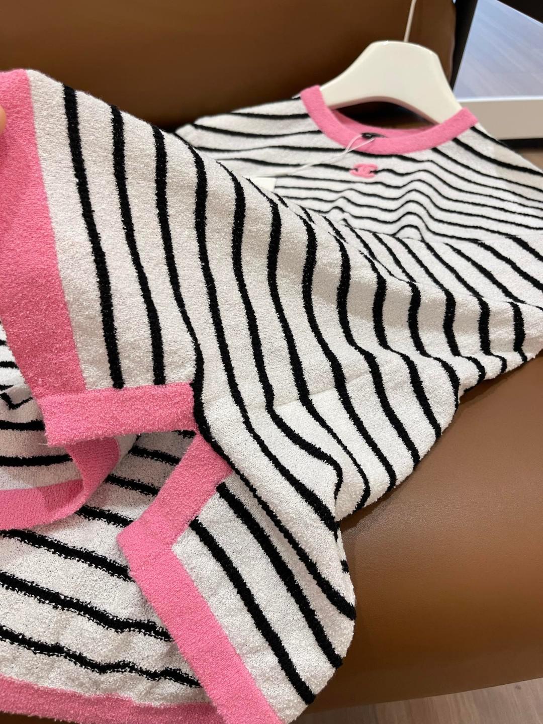 Футболка Chanel Black Horizontal Black Lines Print "White" фото № 9