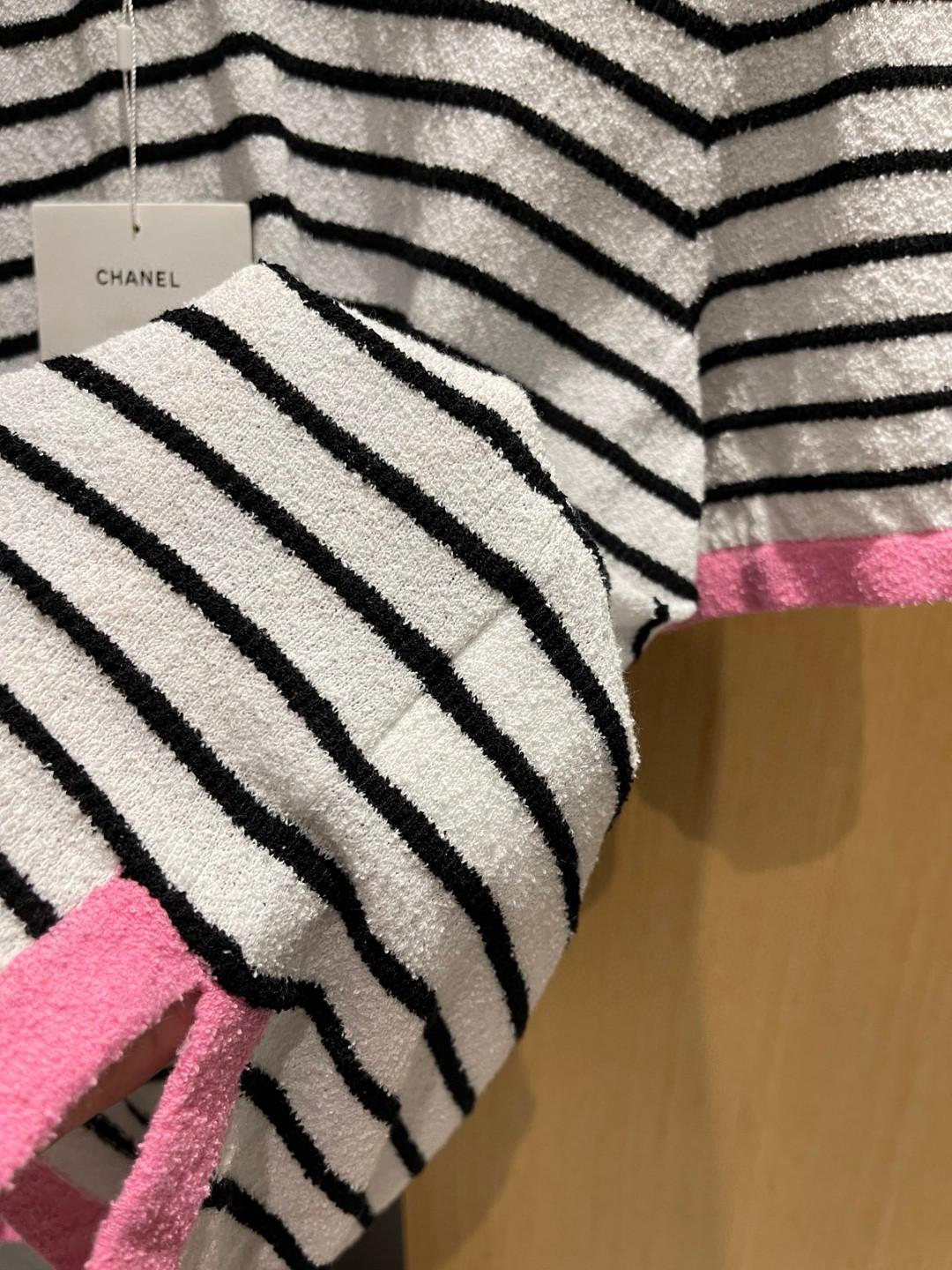 Футболка Chanel Black Horizontal Black Lines Print "White" фото № 8