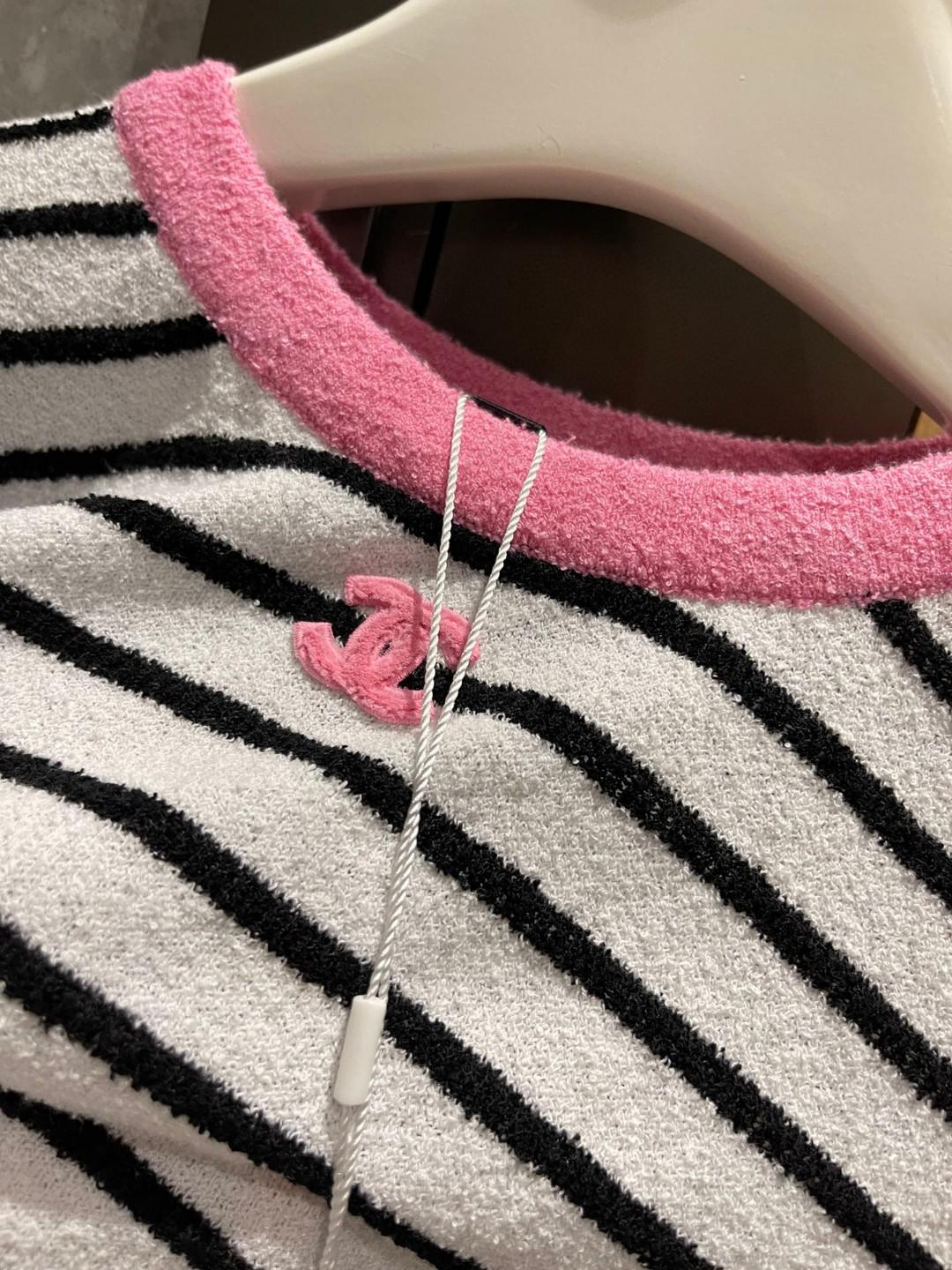 Футболка Chanel Black Horizontal Black Lines Print "White" фото № 6