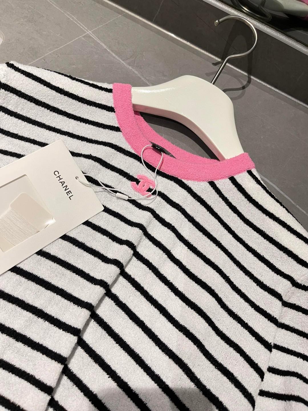 Футболка Chanel Black Horizontal Black Lines Print "White" фото № 2