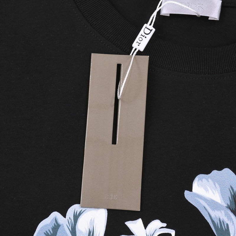 Футболка Christian Dior With Beautiful Floral Print "Black" фото № 2
