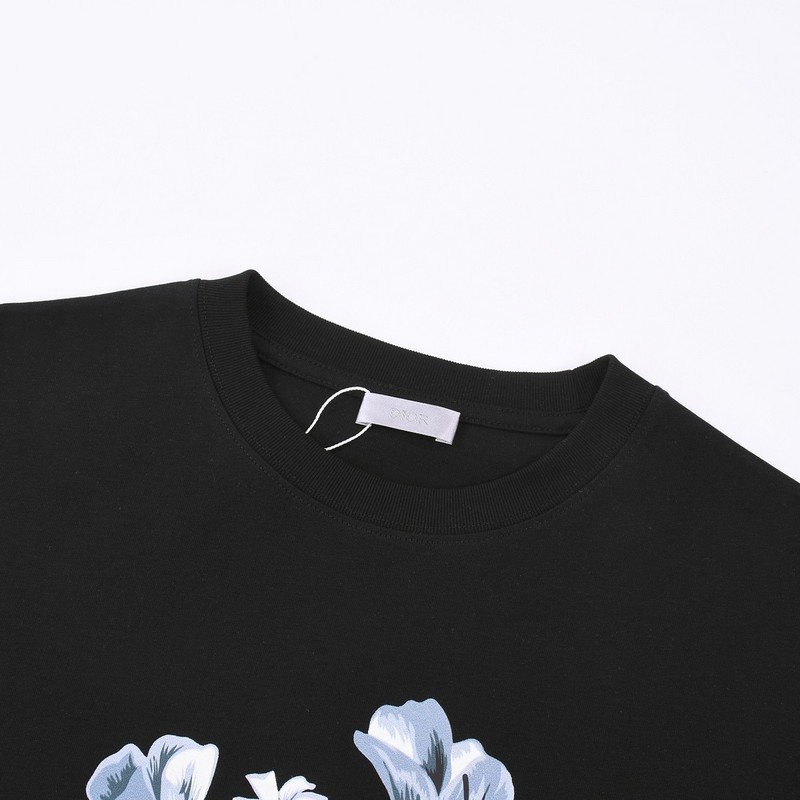 Футболка Christian Dior With Beautiful Floral Print "Black" фото № 7