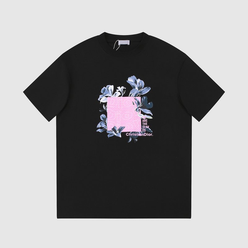 Футболка Christian Dior With Beautiful Floral Print "Black" фото № 8