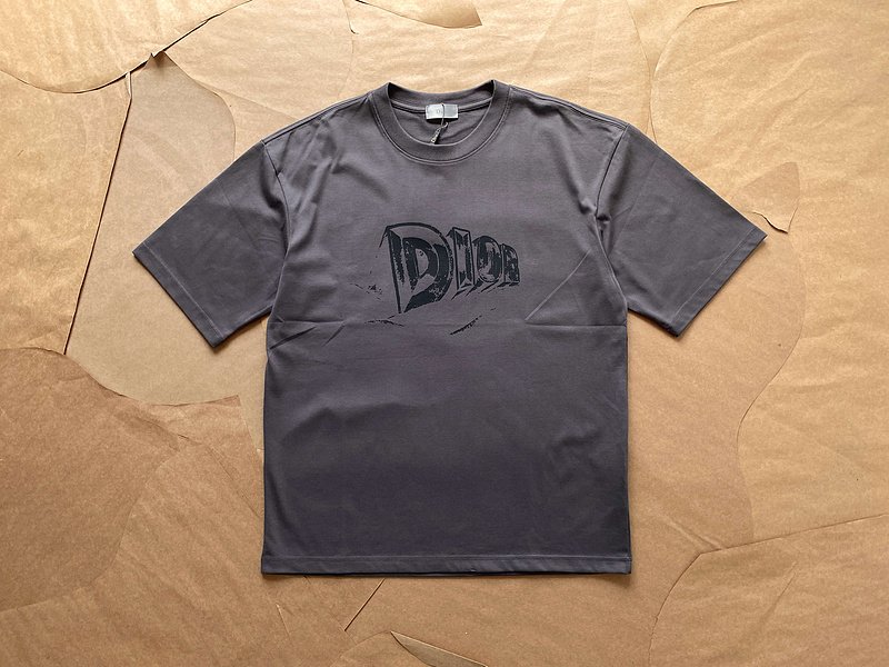 Футболка Christian Dior With Black Logo "Brown" фото № 2