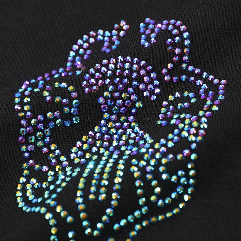 Футболка Chrome Hearts With Logo Made Of Colored Crystals "Black" фото № 5