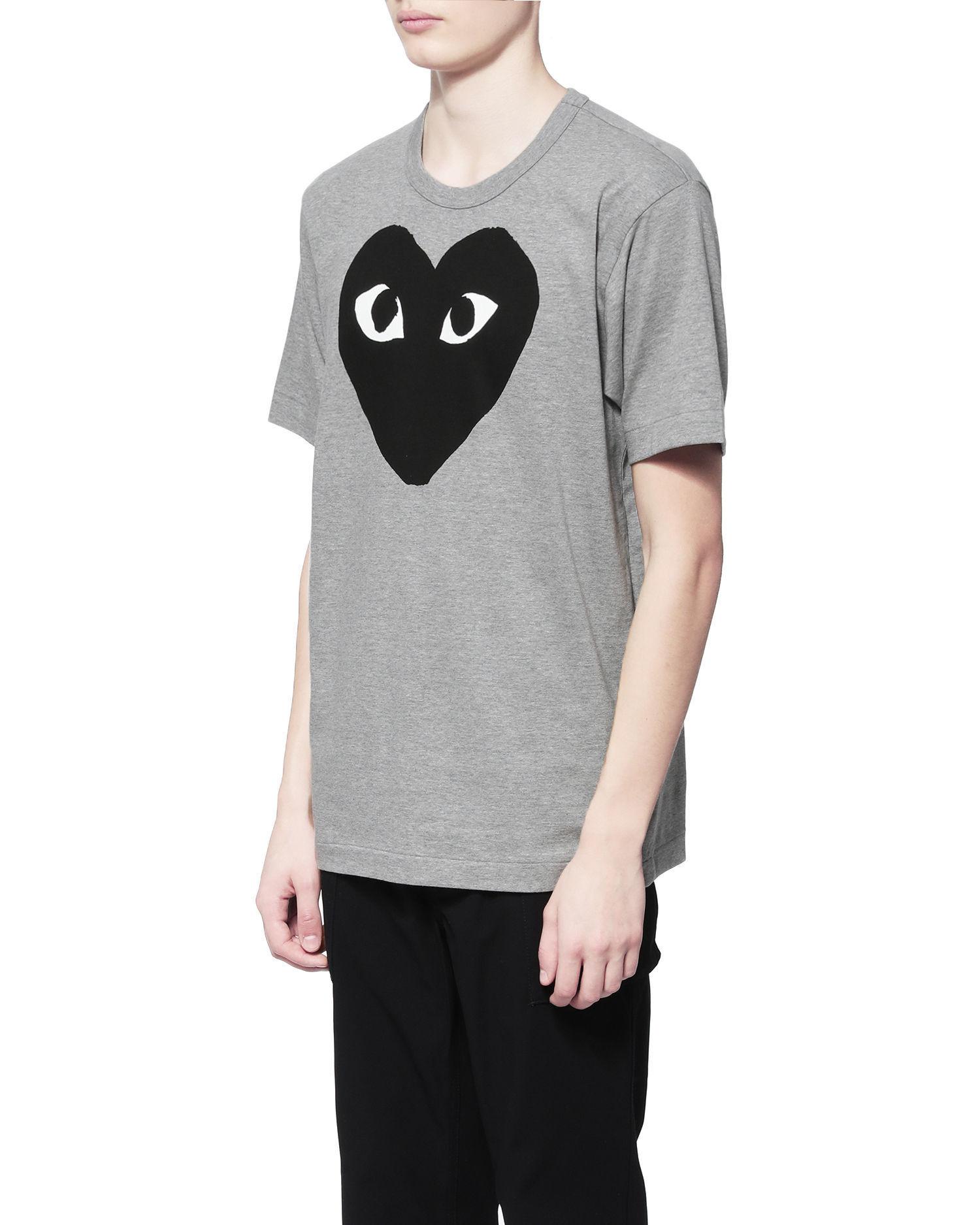 Футболка Comme des Garçons Play Black Heart Eyes "White" фото № 2