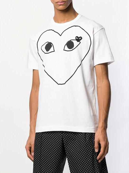 Футболка Comme des Garçons Play Black Heart "White" фото № 7