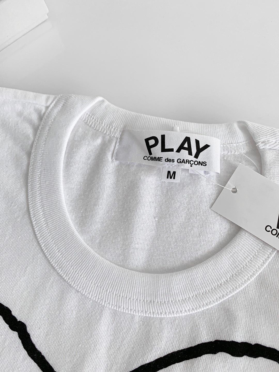 Футболка Comme des Garçons Play Black Heart "White" фото № 5