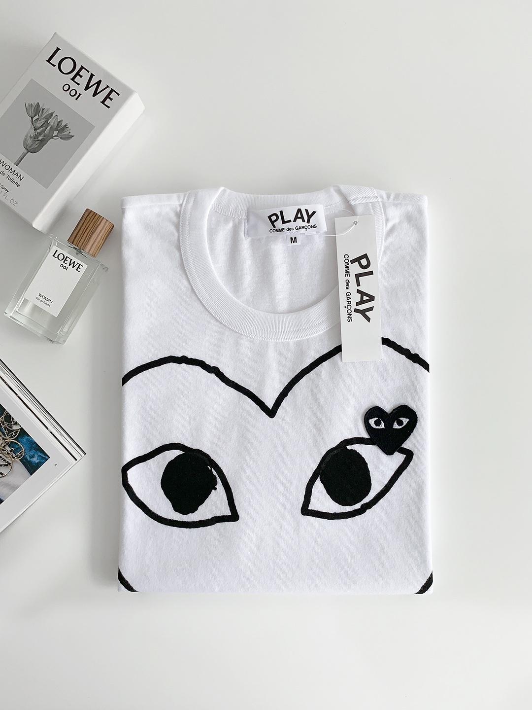 Футболка Comme des Garçons Play Black Heart "White" фото № 2