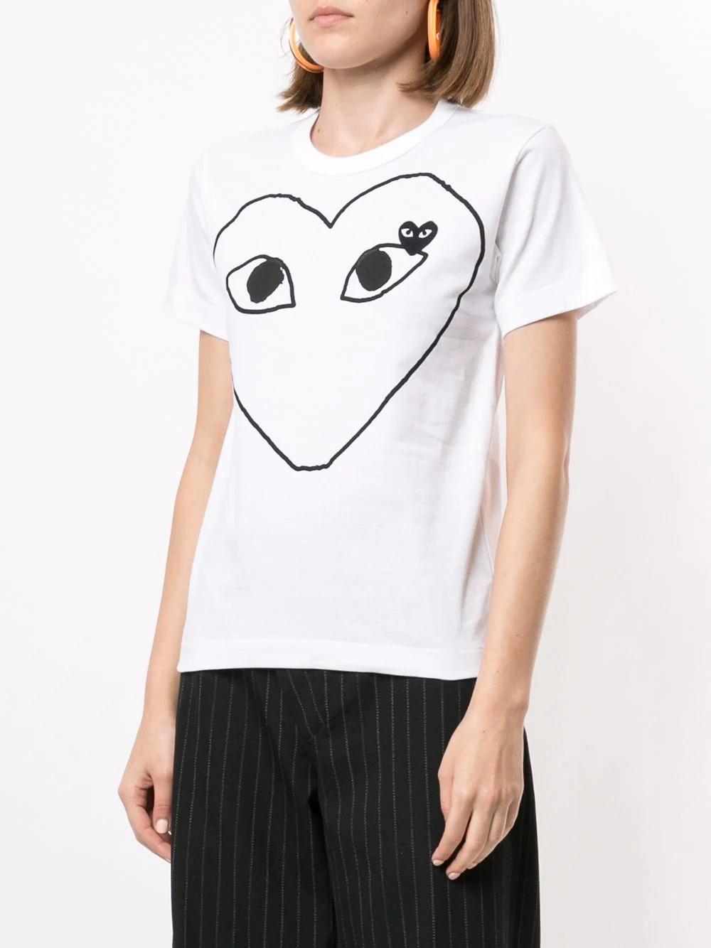 Футболка Comme des Garçons Play Black Heart "White" фото № 8