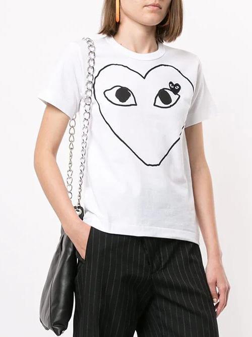 Футболка Comme des Garçons Play Black Heart "White" фото № 9