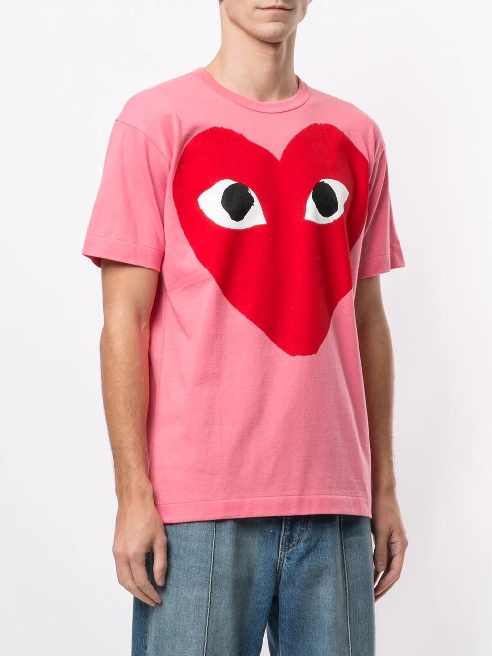 Футболка Comme des Garçons Play Red Heart Eyes "Pink" фото № 6
