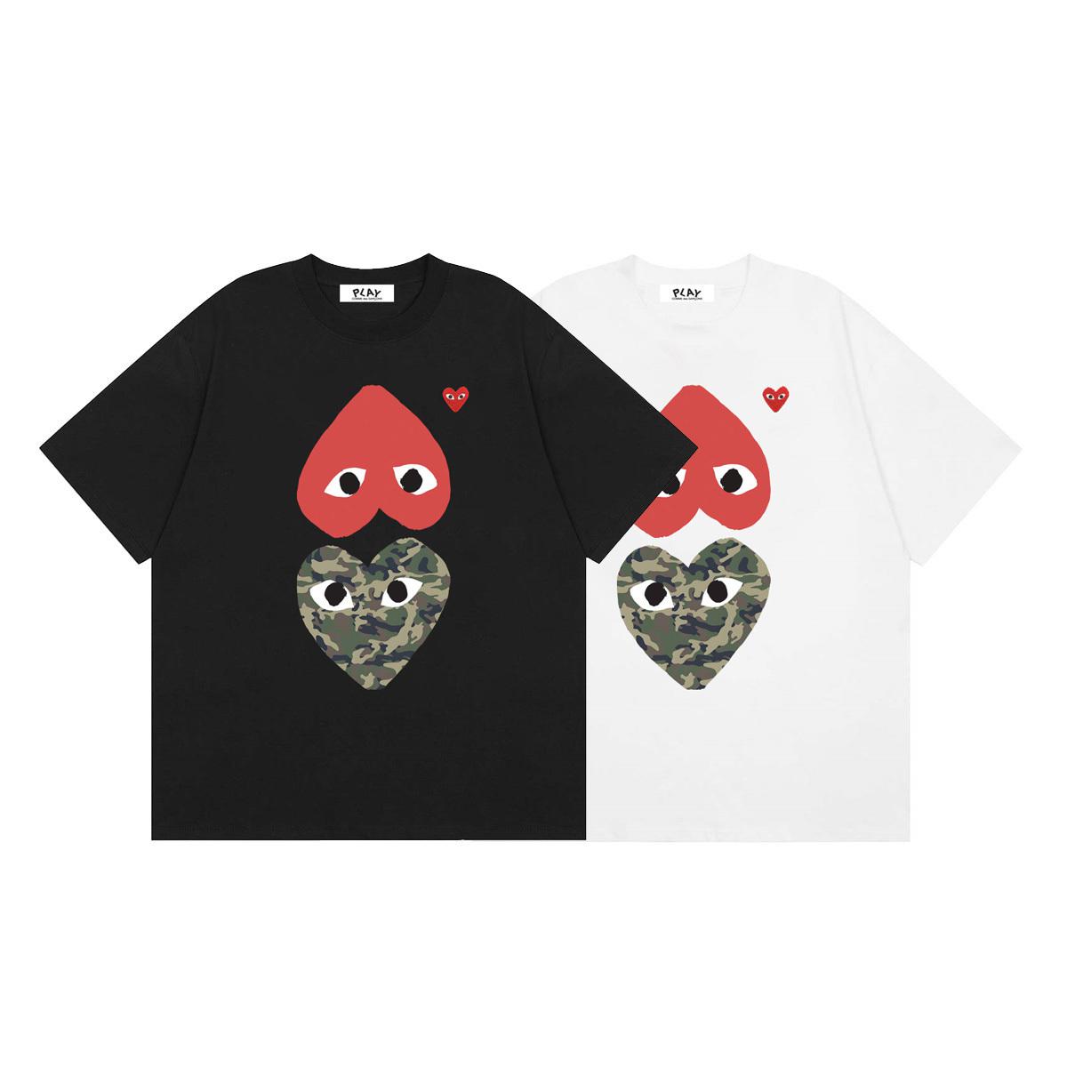 Футболка Comme des Garçons Play Camouflage Heart Eyes "White" фото № 5