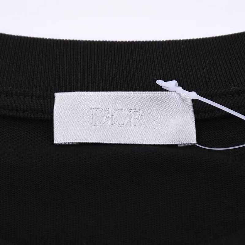 Футболка Dior Logo With A Flower "Black" фото № 6
