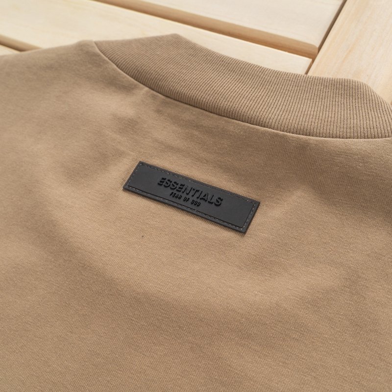 Футболка Fear Of God With White Text Brand Logo "Brown" фото № 3