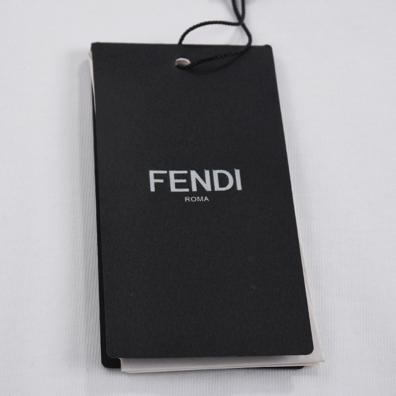 Футболка Fendi Emblem Of Rhinestones "White" фото № 5