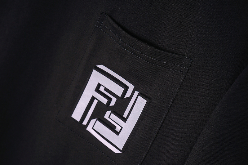 Футболка Fendi Brand Logo On The Pocket "Black" фото № 8