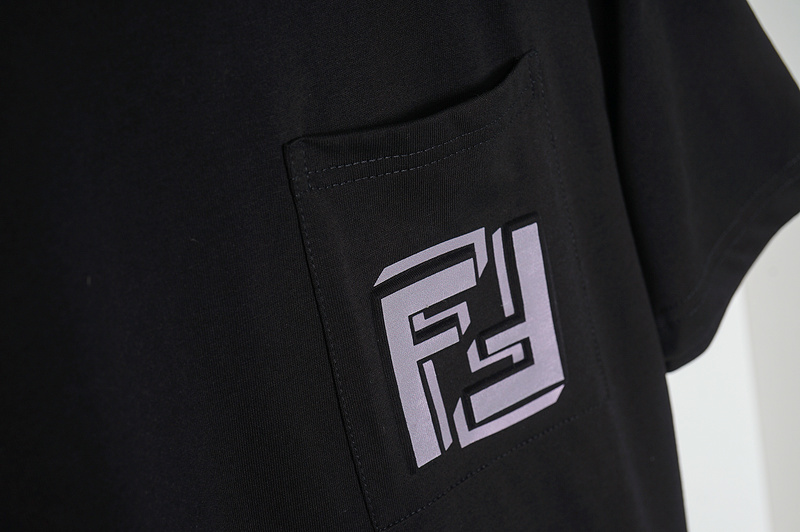 Футболка Fendi Brand Logo On The Pocket "Black" фото № 6