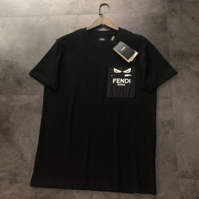 Футболка Fendi Cotton With Unique Pocket "Black" фото № 8
