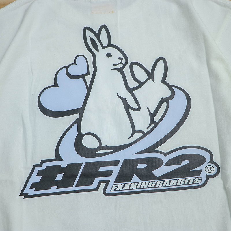 Футболка FR2 Logo Front And Two Rabbits With Hearts Back "White" фото № 7
