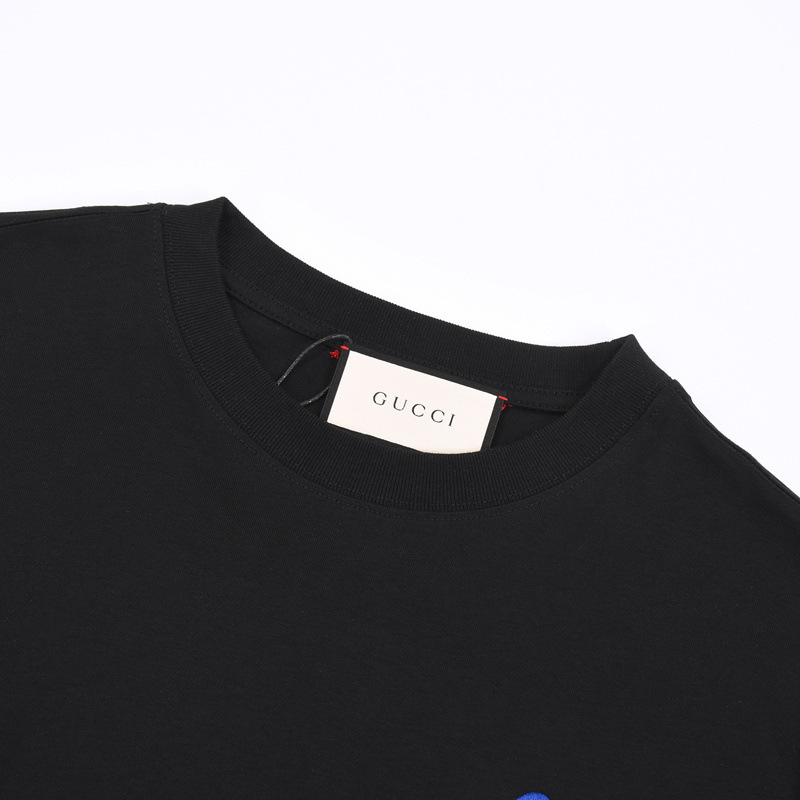 Футболка Gucci With Blue Logo In The Form Of Hare "Black" фото № 4