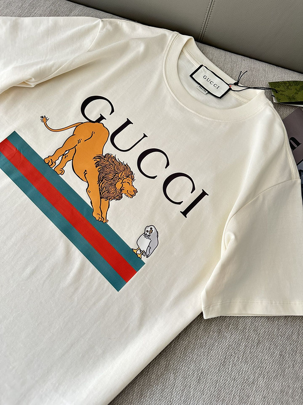 Футболка Gucci King Of The Beasts Print "White" фото № 2