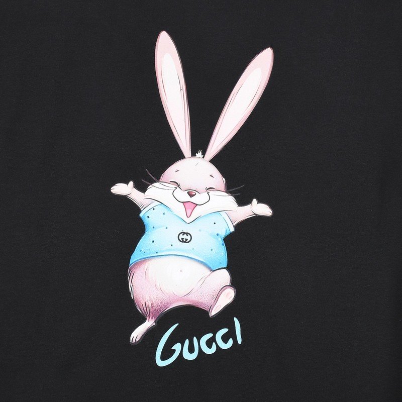 Футболка Gucci The Happiness Of Hare "Black" фото № 5