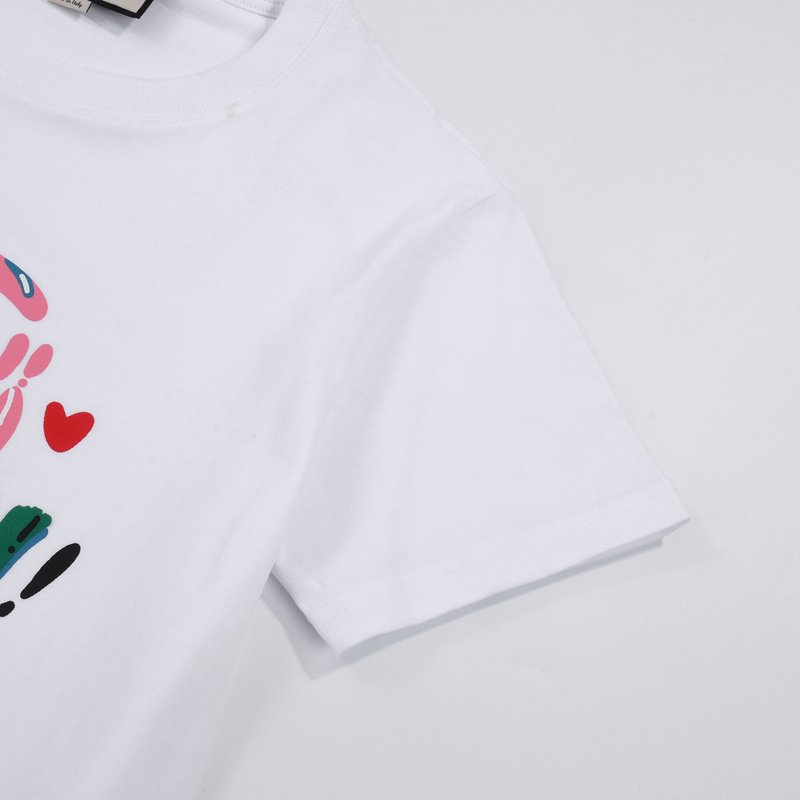 Футболка Gucci With Cat Pattern "White" фото № 5