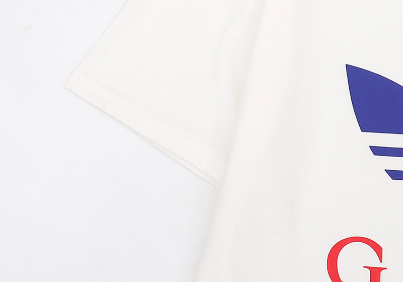 Футболка Gucci Adidas Logo Leaves "White" фото № 2